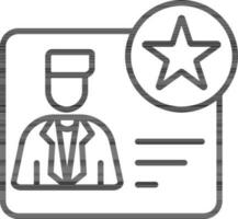 User Profile Rating Icon In Thin Line Art. vector