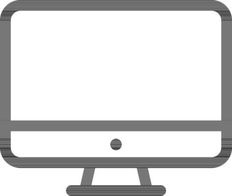 Black Line Art Monitor or Computer Icon.