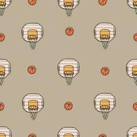 The seamless pattern on the basketball theme. vector