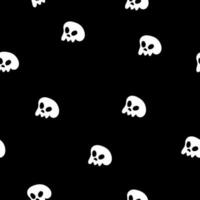 Skulls seamless pattern, vector background with crazy sculls for Hard Rock and Rock N Roll subculture prints textile, hazard and danger, horror and death theme.