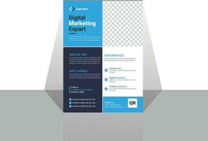 Business abstract vector template for Flyer, Brochure, AnnualReport, Magazine, Poster, Corporate Presentation, Portfolio, Market, infographic With Blue and Cyan color size A4, Front and back.