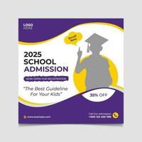 School admission and back to school social media post vector template design.