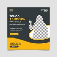 School admission social media post vector template eps file.