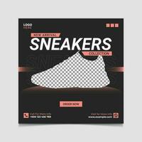 New Arrival Sneakers Collection Social Media Post Design. vector