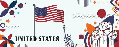 UNITED STATES national day banner design vector eps