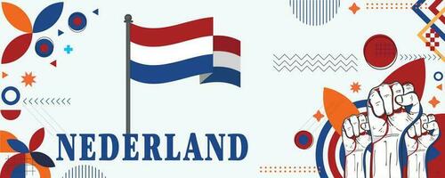 NEDERLAND national day banner design vector eps