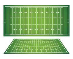 American football field with marking. Football field in top view with white markup vector