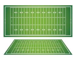 American football field with marking. Football field in top view with white markup vector