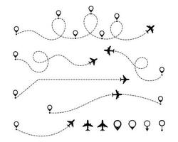 Airplane routes set vector