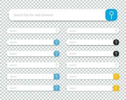 buscar bar para web navegador. conjunto de buscar bar plantillas para usuario interfaz, web diseño, móvil solicitud vector
