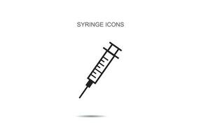 Syringe, injection icon vector illustration on background