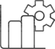 Graph Setting Icon In Black Line Art. vector