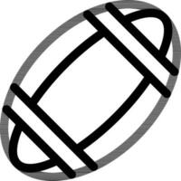 Black Outline Rugby Ball Icon on White Background. vector