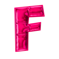 F Red Balloon Font 3D Render png