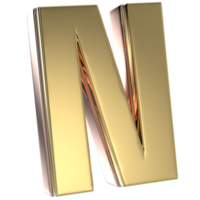 N Font 3D Render png