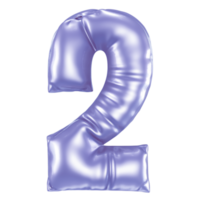 2 Number 3D Render png