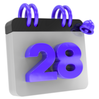 calendar 3d render png