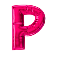 P Red Balloon Font 3D Render png