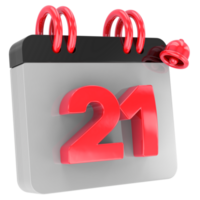 calendário 3d render png