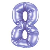 8 Number 3D Render png