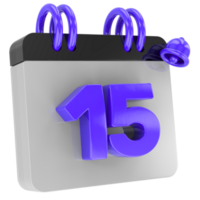 calendário 3d render png