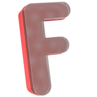 F Font 3D Render png