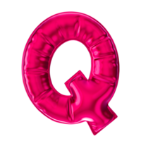 Q Red Balloon Font 3D Render png