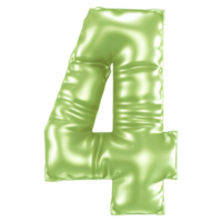 4 Number 3D Render png