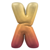 X  Font 3d render 3d render png