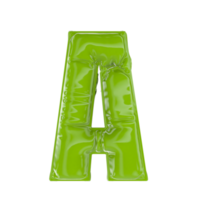 A Green Balloon Font 3d render png