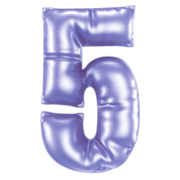 5 Number 3D Render png