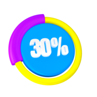 30 percentage vooruitgang 3d icoon png