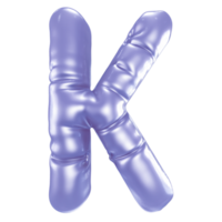 K font 3d rendere png