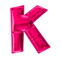 K Red Balloon Font 3D Render png