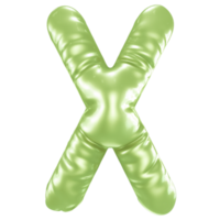 X Font 3D Render png