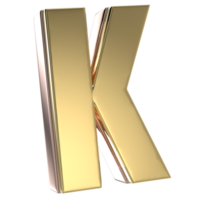 K Font 3D Render png