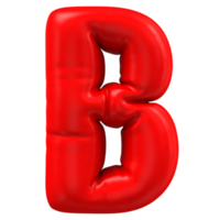 3d render of red Font balloons Font png