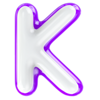 K Letter 3D Render png