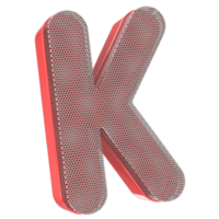 K Font 3D Render png