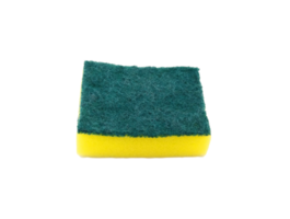 verde y amarillo esponja para Lavado platos aislado en transparente antecedentes. objeto para limpieza vajilla, utensilios y cocina. png con transparencia