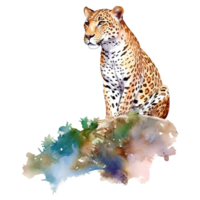 Watercolor giraffe isolated on transparent background. png