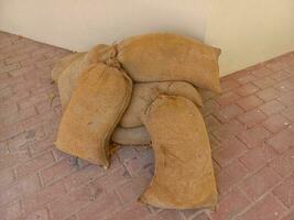 The antilles fabric jute gunny bag ,packet for packing food grains vegetable etc photo