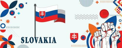 SLOVAKIA national day banner design vector eps