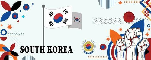 SOUTH KOREA national day banner design vector eps