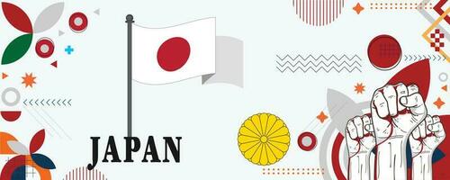 Japón nacional día bandera diseño vector eps
