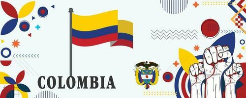 COLOMBIA national day banner design vector eps