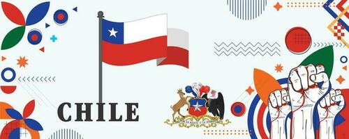 Chile nacional día bandera diseño vector eps