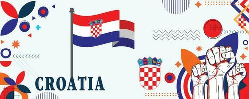 Croacia nacional día bandera diseño vector eps