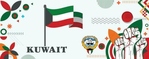 Kuwait national day banner design vector eps