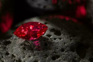 Marquise Cut Red Sapphire Stone photo